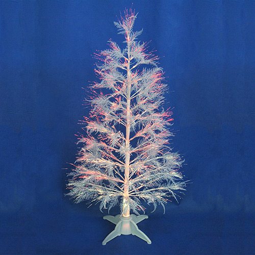 Árvore de Natal Fibra Ótica - Branca, Com Led, Giratória e mais